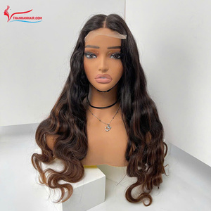 Perruque Premium Ombrée Body Wave en Cheveux Humains, Extensions de Cheveux Vietnamiens, Perruque Sans Colle 6x6 HD Lace, Aspect Naturel Doux - Product Image 5