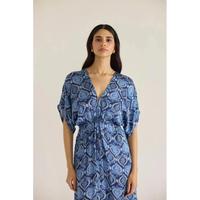 Robe longue Kyra pour femme, 100% coton, vert jade clair, lavable, respirante, confortable, style décontracté moderne, col en V, manches bouffantes