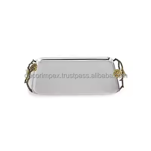 Plateau de service créatif en aluminium avec poignée moulée disponible pour restaurant prix raisonnable et abordable - Product Image 1