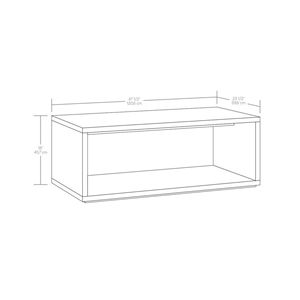 Tavolino da Caffè Westley con Finitura in Legno Nero Rustico, Piano in Marmo e Struttura in Metallo - Product Image 2