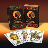 Cartes à jouer en plastique personnalisées pour l'Espagne avec revêtement unique, pour usage familial, en boîte individuelle.