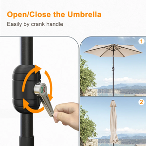 Sombrilla de Diseño Moderno OUTDOOR MD11 con Protección UV, Impermeable, Apertura con Manivela, Base Cruzada Incluida, Aleación de Aluminio de Vietnam - Product Image 3