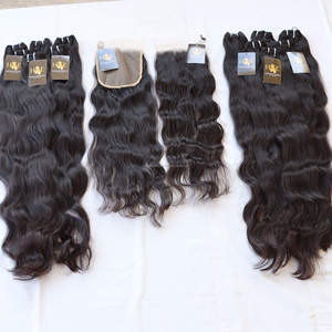 Extensiones de Cabello Humano Natural 100% Virgen de Templo Indio, Liso, con Cutícula Alineada, Cabello Crudo en Paquetes - Product Image 1