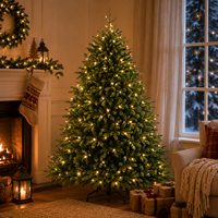 Sapin de Noël Artificiel de Luxe 5-10FT Pré-éclairé avec Lumières LED, Conception Articulée, Qualité Supérieure Personnalisée en Usine, OEM