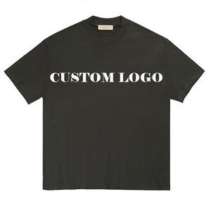Oversized Crop Black T-Shirt Men Short Sleeve O-Neck Cotton Jersey Casual Printed <b>Logo</b> Back Solid Design - Product Image 3