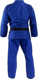 Uniforme de Jiu-Jitsu Brasileño Azul, 100% Algodón, Corte Regular, Duradero, Unisex para Adultos, Kit de Ropa para Artes Marciales - Product Image 2
