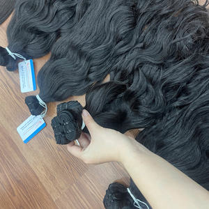 Extensión de cabello humano vietnamita crudo caliente máquina de color negro natural extensión de cabello de trama textura natural lista para enviar - Product Image 5