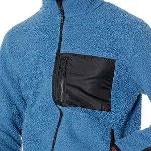 Veste en polaire unie zippée pour homme, manteaux d'hiver en gros, personnalisables, fournisseur d'usine - Product Image 5