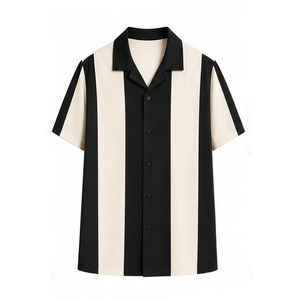 เสื้อเชิ้ตแขนสั้นลายสก็อตผู้ชาย คอปกพับ สีตัดต่อ ผ้าป๊อปลิน 100% ผ้าฝ้าย ระบายอากาศได้ดี สไตล์ฤดูร้อนและฤดูใบไม้ร่วง - Product Image 2