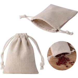 Polyester/Cotton Printed Drawstring <b>Seed</b> Bag Natural Color Eco Friendly Water Resistant Durable Reusable Small Pouch for <b>Storage</b> - Product Image 1