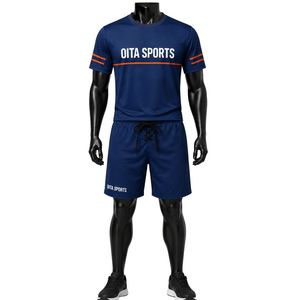 Ensemble de vêtements de sport pour hommes, bleu royal, en polyester, maillot et short de hockey, uniforme d'équipe, vêtements d'entraînement, vêtements de performance pour les matchs en plein air - Product Image 1