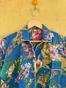 Trendy Floral Cotton Pajama Set Long Sleeve Full Length Soft Woven Sleepwear Turn-down <b>Collar</b> <b>for</b> <b>Women</b> Summer Casual - Product Image 3