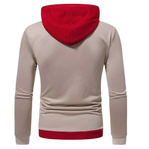 เสื้อสเวตเตอร์มีฮู้ดสำหรับผู้ชาย สีพื้น ผ้าฟลีซถัก แขนปกติ ใส่ได้ในฤดูใบไม้ร่วง - Product Image 3