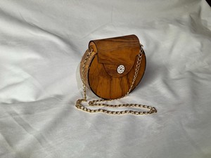 Wooden Handmade Crossbody Bag Modern Design <b>Creative</b> Wooden Purse with Chain Strap Promotional Novelty <b>Gift</b> - Product Image 5