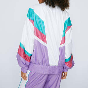 Chaqueta Cortavientos de Nailon con Cierre Completo y Bloques de Color, Transpirable y Elegante, en Lila - Verano 2026, Colores Personalizables, Precios al por Mayor, Proveedor Mayorista - Product Image 2