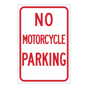 Panneau de signalisation interdiction de stationnement de moto Brady - 18 po H x 12 po L - Panneau de sécurité en métal pour intérieur/extérieur - Product Image 3