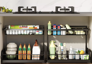 OEM/ODMMulti 2-Tier Foldable Waterproof Kitchen Storage <b>Rack</b> Space Saving <b>Dish</b> Bowl Organizer Countertop Shelf Holder - Product Image 3