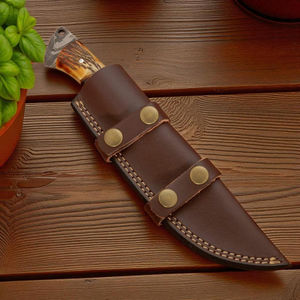 Cuchillo de Caza de Acero de Damasco de Calidad Premium con Mango de Cuerno de Ciervo, Cómodo, de Espiga Completa, Soporte para Personalización OEM - Product Image 6