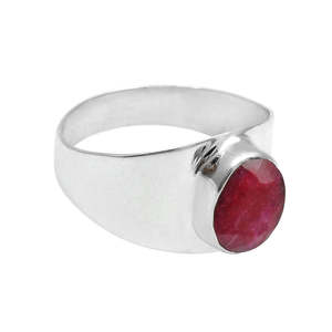 Root Chakra Natural Ruby Gemstone <b>Ring</b> Natural Oval Cut Gemstone 925 Sterling Silver Wide Band Pretty Bohemian <b>Statement</b> <b>Ring</b> - Product Image 1