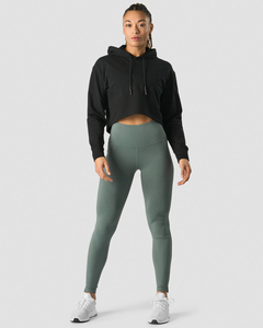 Sweat à capuche noir surdimensionné personnalisé avec logo OEM, en molleton 100 % coton, pour femme, respirant, vêtement de sport écologique, vente en gros - Product Image 6