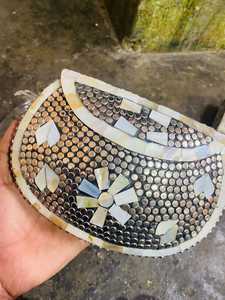 Exquisite Handmade Mosaic Metal <b>Clutch</b> <b>Bag</b> Pillow Shape Flap Closure Eco-Friendly Design <b>Pearl</b> Beading Decor Evening - Product Image 2