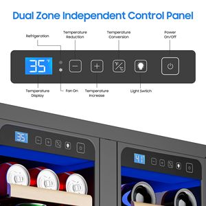 Frigorifero per Vini e Bevande da Incasso a Doppia Zona di Temperatura da 24 Pollici per Conservare le Tue Collezioni - Product Image 4