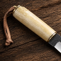Couteau de chasse Yakut fait main, forgé à la main, lame en acier à haute teneur en carbone avec manche en os, étui en cuir véritable, bushcraft