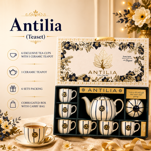 Luxury Floral Tea Cup Gift <b>Set</b> 2 Ceramic Screen Printed Snack Platters Boxed <b>Beverage</b> Tableware Carry Bag Mother's Day New Year - Product Image 1