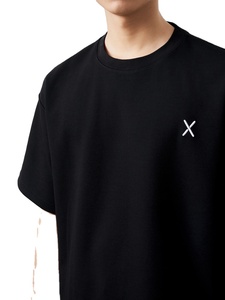 Alta calidad a granel serigrafía logotipo frontal de lona de peso pesado 100% algodón Boxy Fit camisetas para hombres - Product Image 3