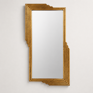 <b>Gold</b> Stepped <b>Rectangular</b> Wall <b>Mirror</b> Art Deco Layered Frame Decorative <b>Mirror</b> For Living Room Bedroom Wall Decor - Product Image 1