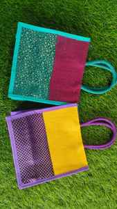 กระเป๋าจุ๊ตอเนกประสงค์แบบดั้งเดิมสำหรับสำนักงานและบ้าน  กระเป๋าใส่อาหารกลางวัน  กระเป๋าจุ๊ตแบบไม่ทอพร้อมผ้าลายปัก  2026 ผลิตในอินเดีย ขายส่งแบบ OEM - Product Image 3