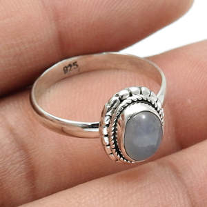 Brilliant Oval Cut Natural Chalcedony Gemstone <b>Ring</b> <b>Crafted</b> From 925 Sterling Silver <b>Ring</b> Handmade Bohemian Statement <b>Ring</b> - Product Image 2