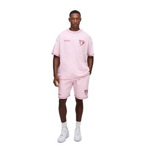 Ensemble T-shirt et short en coton délavé à l'acide vintage personnalisable pour hommes, vêtements de ville d'été, vêtements vintage surdimensionnés - Product Image 1