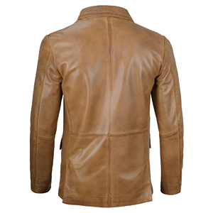 New Arrival Custom Design And Color Men Genuine Leather Blazer <b>Jacket</b> Custom High Quality Turn Down Collar Breathable Windproof - Product Image 2