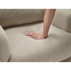Poltrona Comfort Contemporanea in Tessuto Bouclé Taupe con Struttura in Compensato e Cuscino, per Soggiorno Accogliente - Product Image 5
