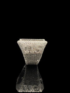 Anillo de Diamantes de Oro Blanco para Hombre, Corte Brillante Redondo, Estilo Hiphop, Uso Diario, Diamantes Naturales Color G - Product Image 4