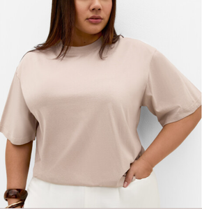 Custom Embroidery Logo <b>Womens</b> Plus Size Summer T-<b>Shirt</b> Casual Short Sleeve Loose Fit Tee Tops Apparel Factory Direct BD Export - Product Image 3