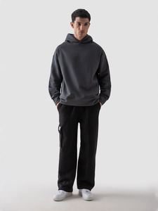 Sweat-shirt à capuche oversize en molleton de coton avec imprimé graphique, style streetwear, poche kangourou et poignets côtelés - Product Image 6