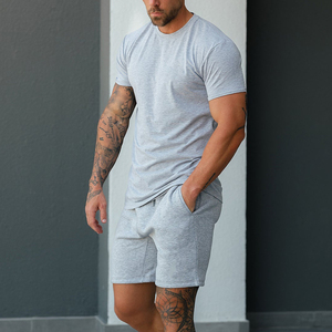 Shorts de sport pour hommes, vente en gros, entraînement actif, course à pied, séchage rapide, respirant, Oxford, 5 pouces, taille élastique, coupe asymétrique, couleur unie - Product Image 2