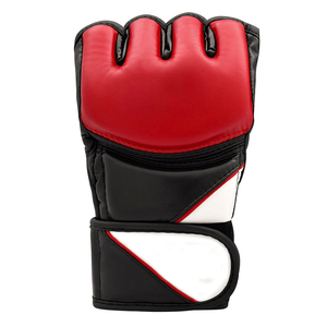 Half Finger PU MMA Gloves with Hook and Loop Wrist Support Lightweight & Adjustable <b>Strap</b> for Unisex Use - Product Image 4