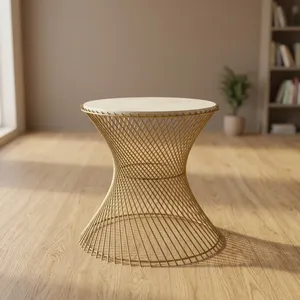 Modern Durable Metal Coffee <b>Table</b> with Marble Top Minimalist Design Living Room Furniture - Product Image 6