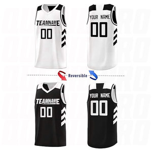 ชุดบาสเก็ตบอล เสื้อบาสเก็ตบอลรุ่นล่าสุด ดีไซน์ชุดบาสเก็ตบอลแบบกำหนดเอง ชุดกีฬา ชุดทีมบาสเก็ตบอลแบบกลับด้านได้ - Product Image 2