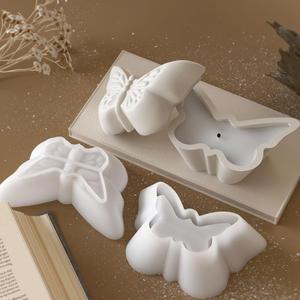 Wind Butterfly Storage Jar Aromatherapy Candle Cup Gypsum <b>Resin</b> Candle Silicone Mold - Product Image 4