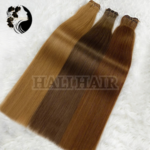 Venta caliente Hali Hair 100g European Virgin Hair Weft Super Double Drawn Tangle-Free No Shedding Dyed para uso en salón - Product Image 6