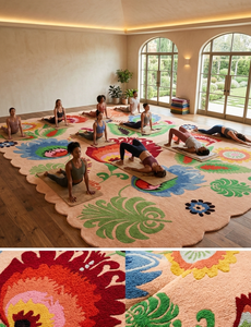 Tapis tuftés faits main sur mesure, tapis de salon avec logo, tapis palmier, tapis et carpettes tuftés de designer à motifs floraux - Product Image 6