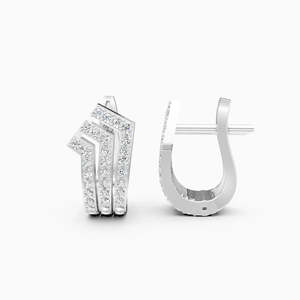 Boucles d'oreilles pendantes de luxe en acier inoxydable JEWELLERY PLANET, zircon taille coussin serti clos, design couronne bohème, unisexe, pour mariage - Product Image 3