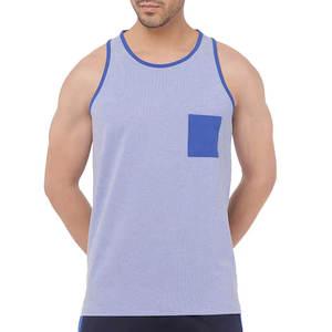 Débardeur de sport sans manches pour homme, 95% coton, motif uni, jersey, pour la course à pied et la gym - Product Image 1