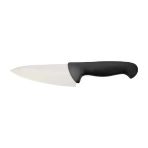 Couteaux de cuisine noirs avec lame pointue argentée, protège-doigts et poignée incurvée pour couper les légumes et préparer les aliments X - Product Image 1
