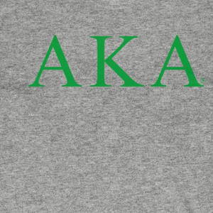 Camiseta con letras AKA, color gris jaspeado, estampado gráfico, cuello redondo, informal, de algodón, de manga corta, para hermandad - Product Image 6