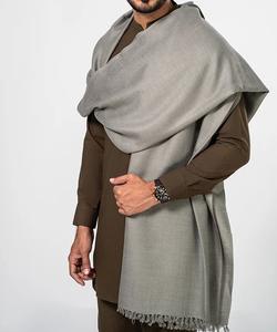Wholesale 2026 Elegant <b>Men</b> <b>Shawl</b> Traditional Grey Color Jacquard Warm Knitted Kashmiri Pakistan Made <b>Shawls</b> For Wedding - Product Image 6